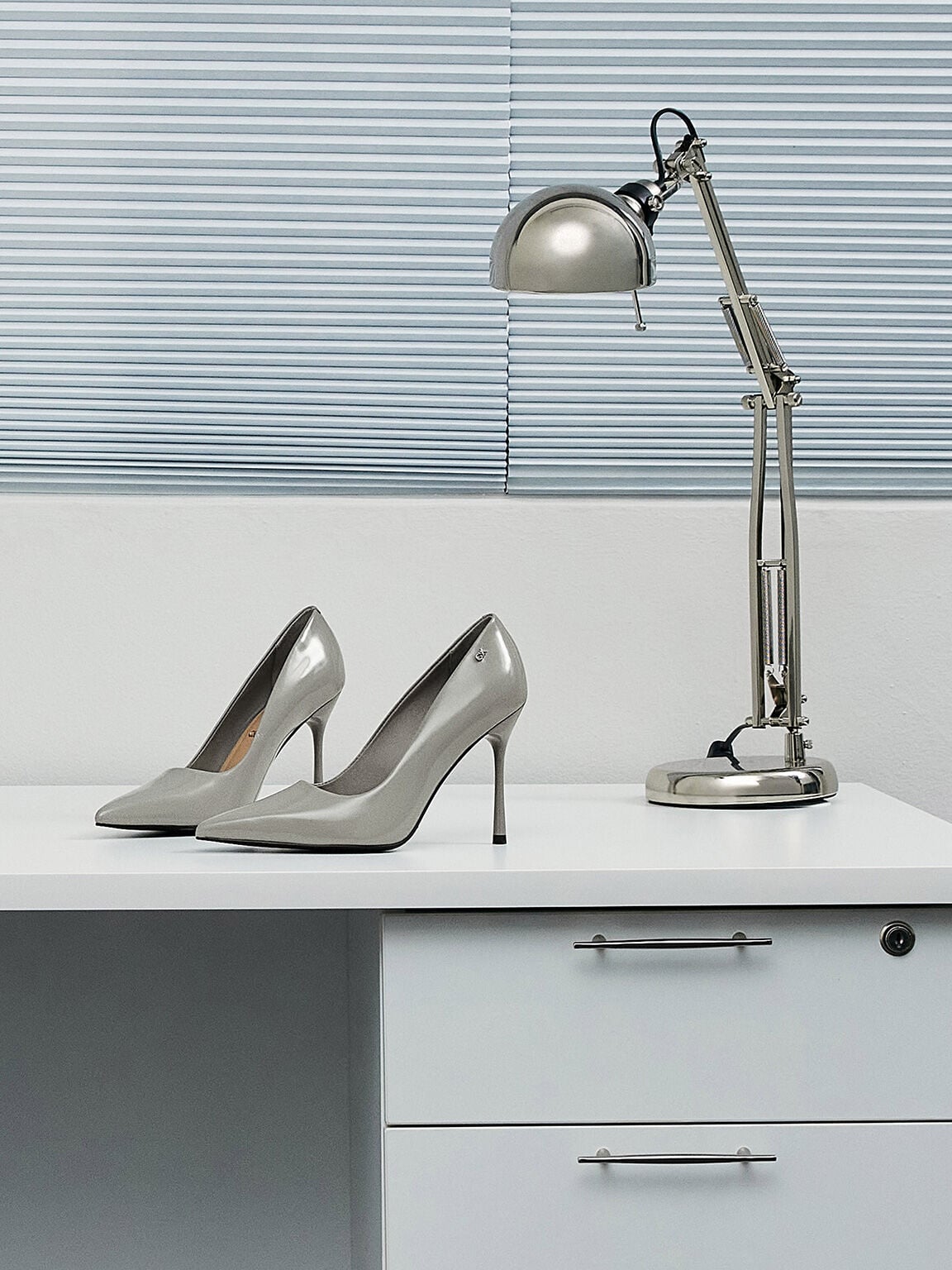 CHARLES & KEITH Discount | Kyra Leather Pointed-Toe Pumps - Grey