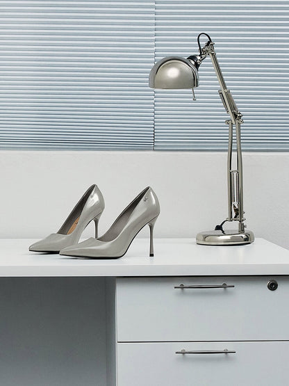 CHARLES & KEITH Discount | Kyra Leather Pointed-Toe Pumps - Grey
