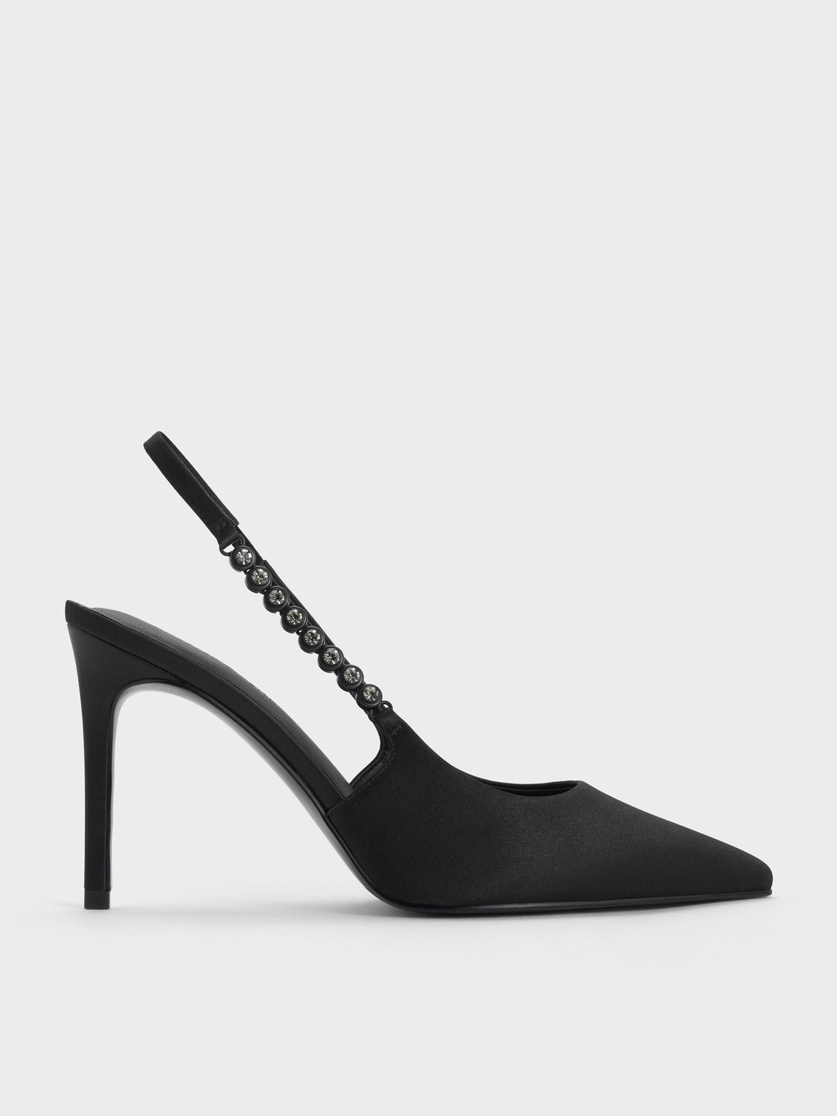 CHARLES & KEITH New | Flores Gem-Strap Slingback Pumps - Black