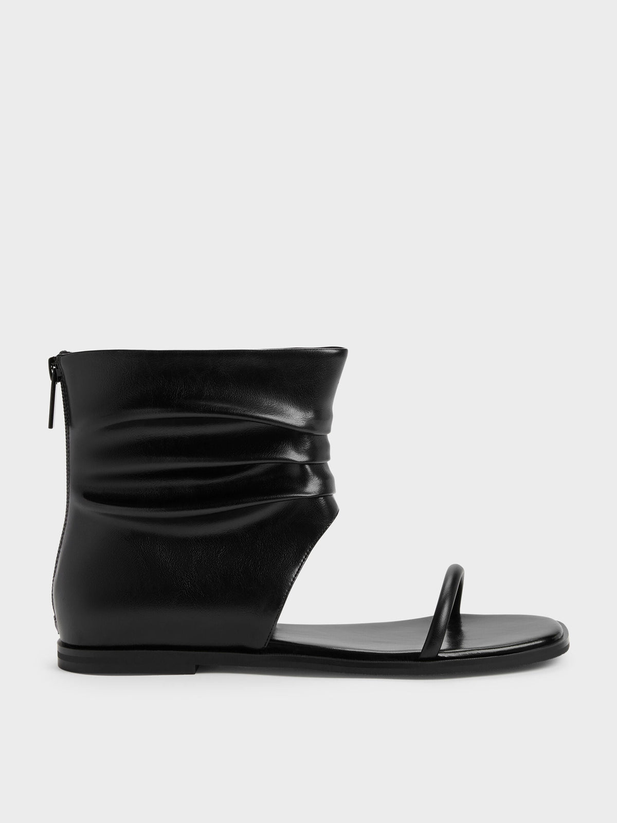 CHARLES & KEITH Value | Joplin Ruched Boot Sandals - Black