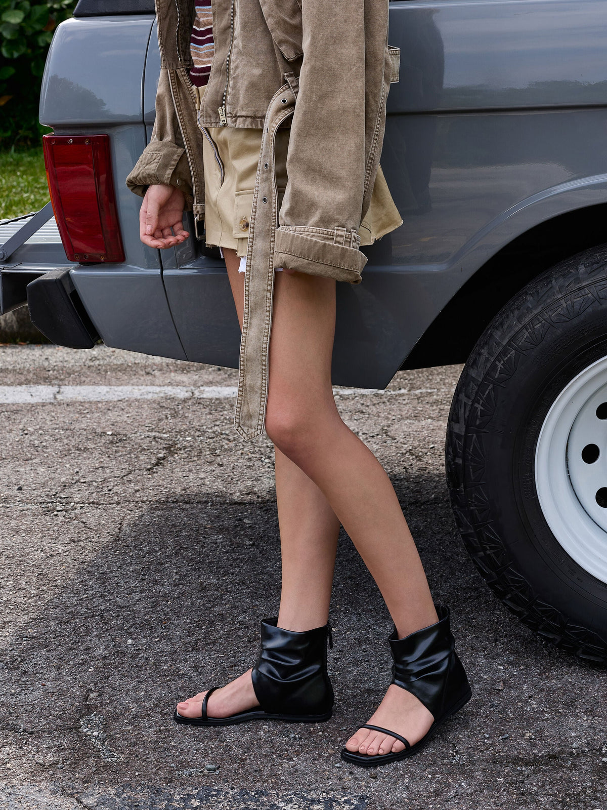 CHARLES & KEITH Value | Joplin Ruched Boot Sandals - Black