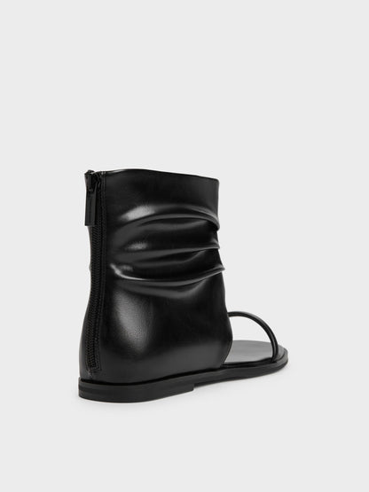CHARLES & KEITH Value | Joplin Ruched Boot Sandals - Black
