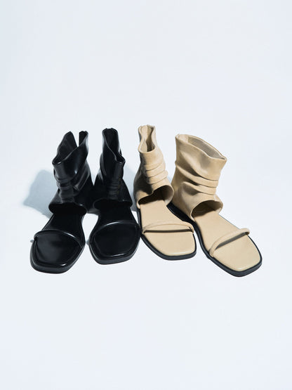 CHARLES & KEITH Value | Joplin Ruched Boot Sandals - Black