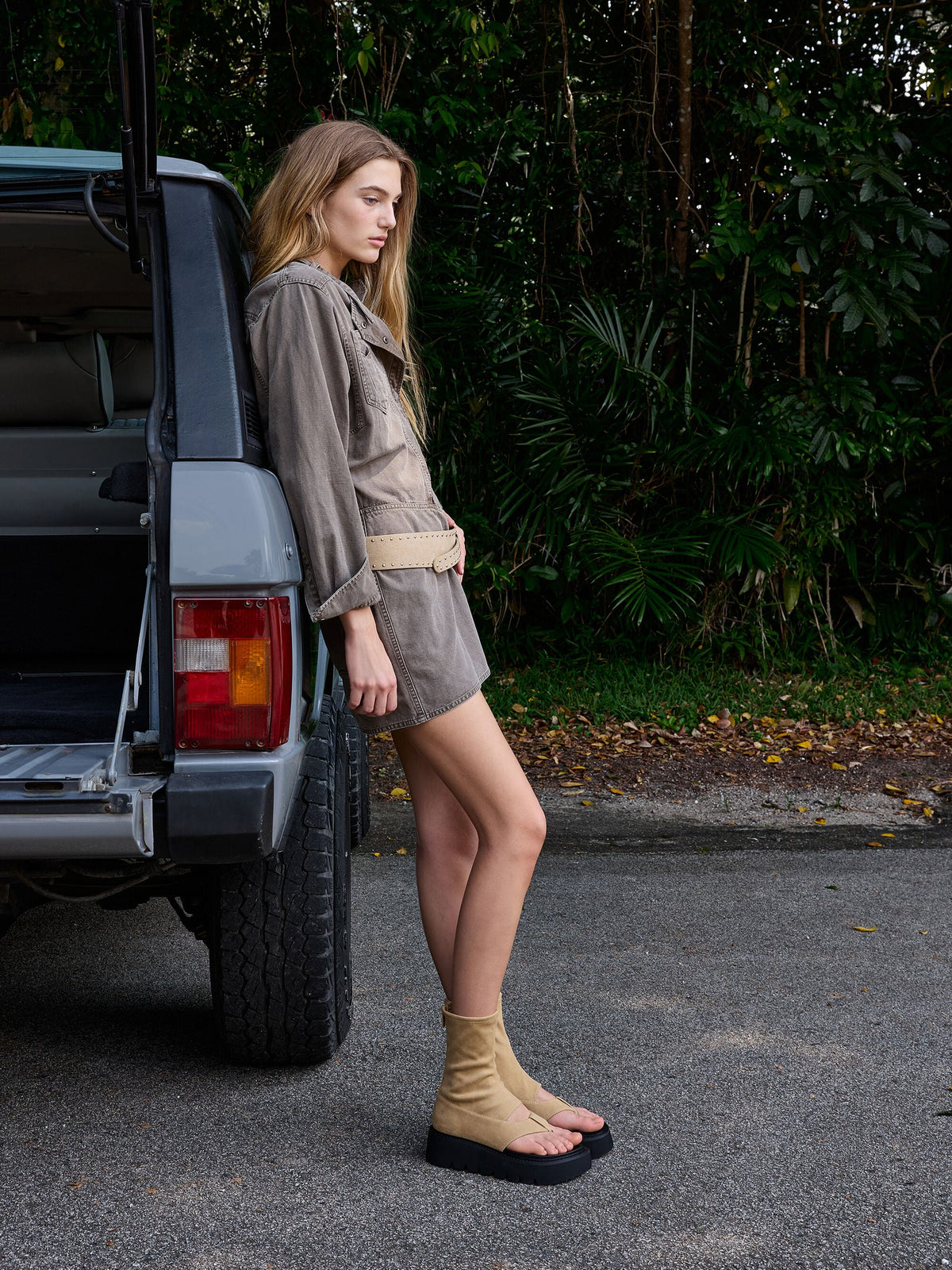CHARLES & KEITH Special Offer | Laine Faux Suede Platform Boot Sandals - Sand