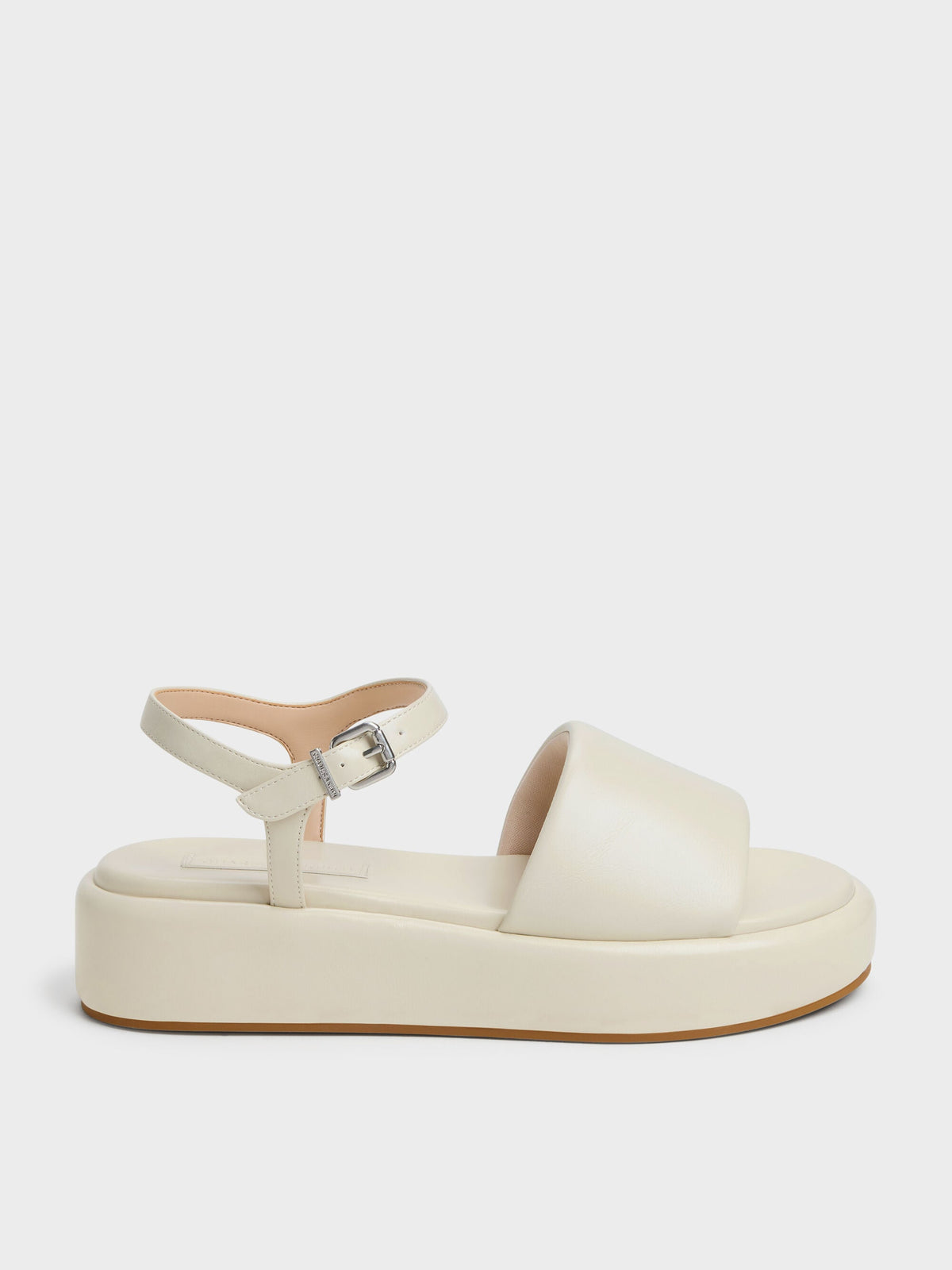 CHARLES & KEITH Trusted | Ankle-Strap Flatform Sandals - Chalk
