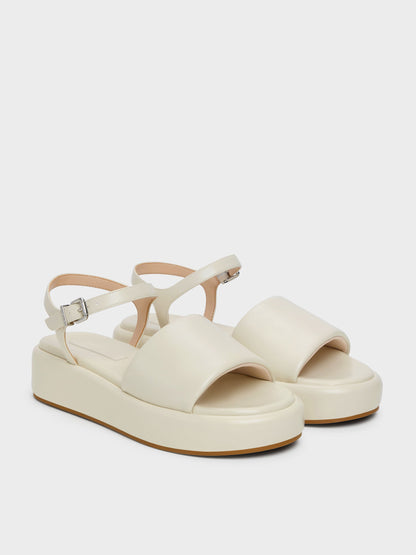 CHARLES & KEITH Trusted | Ankle-Strap Flatform Sandals - Chalk
