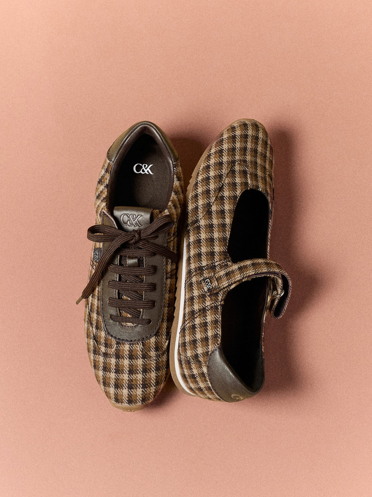 CHARLES & KEITH New | Jace Leather Checkered Mary Jane Sneakers - Multi