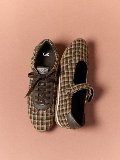 CHARLES & KEITH New | Jace Leather Checkered Mary Jane Sneakers - Multi