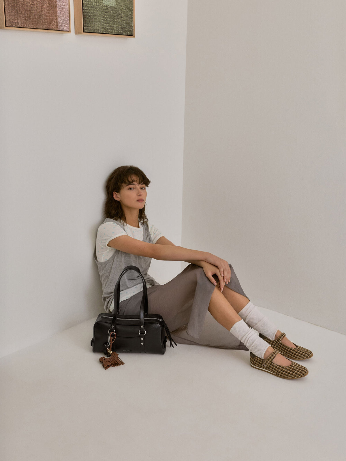 CHARLES & KEITH New | Jace Leather Checkered Mary Jane Sneakers - Multi