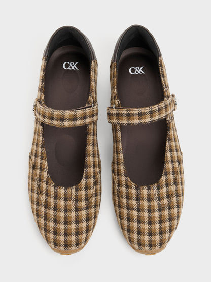 CHARLES & KEITH New | Jace Leather Checkered Mary Jane Sneakers - Multi