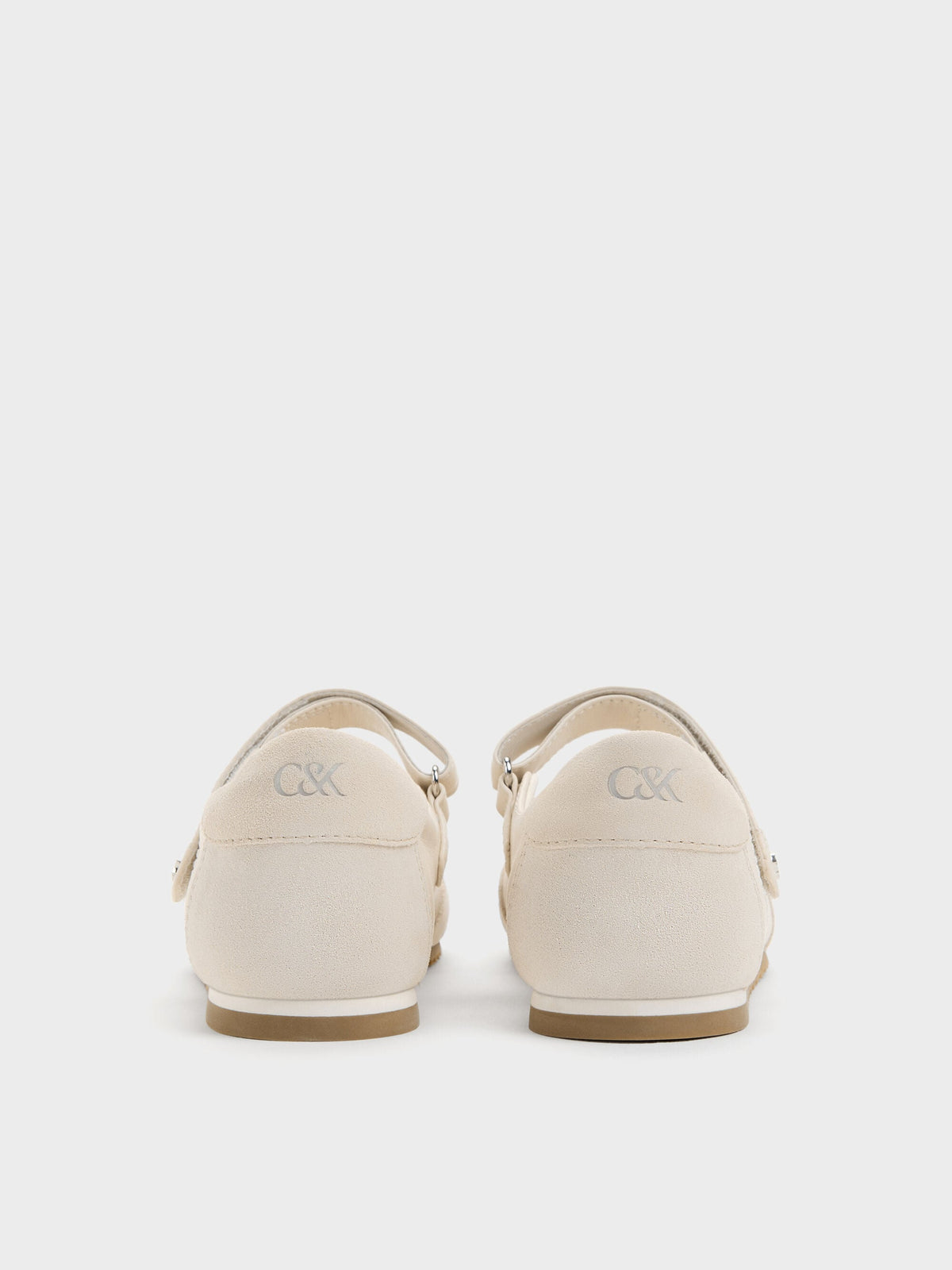 CHARLES & KEITH Quality | Jace Leather & Suede Mary Jane Sneakers - Chalk