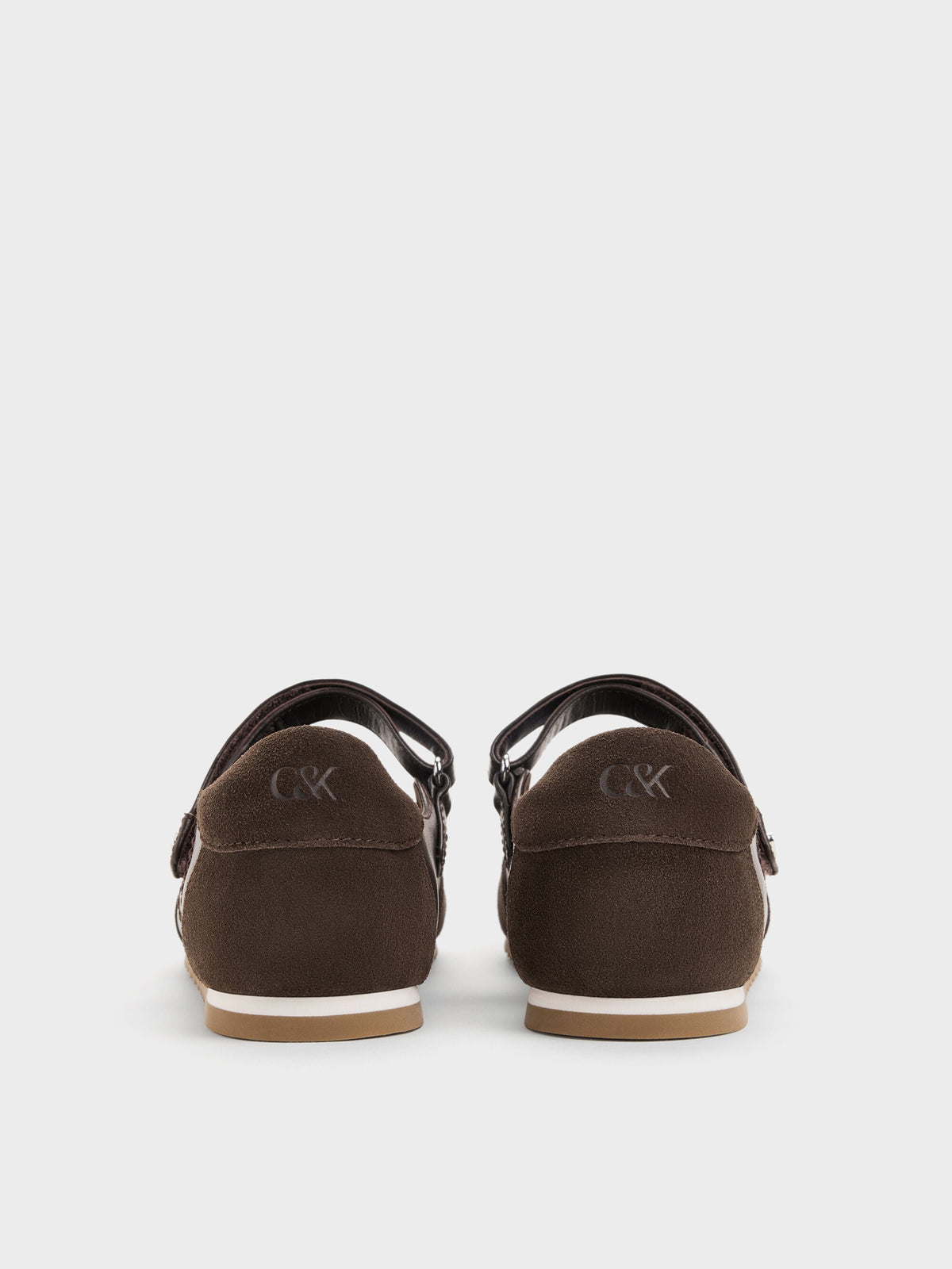 CHARLES & KEITH Exclusive | Jace Leather & Suede Mary Jane Sneakers - Dark Brown