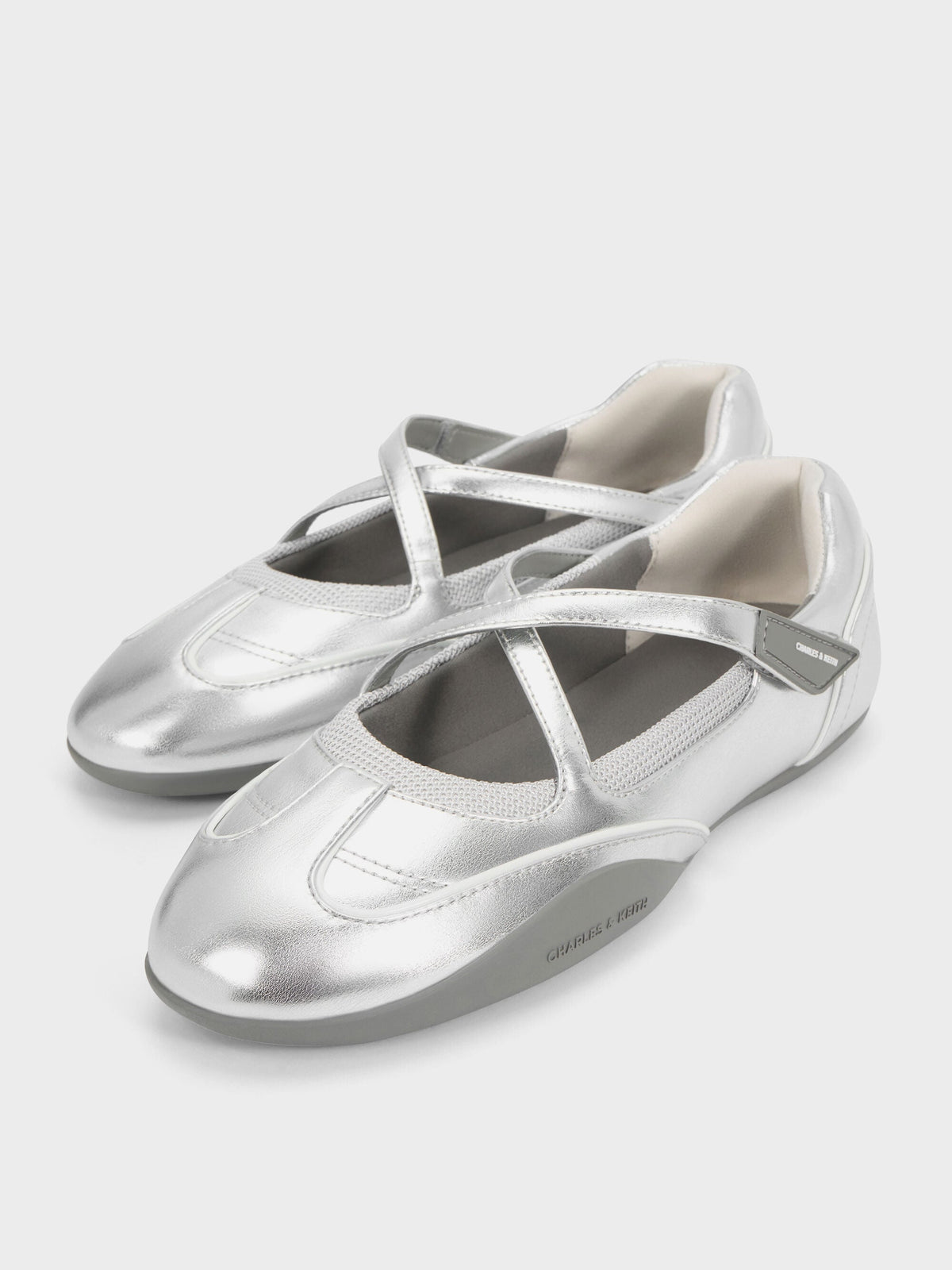 CHARLES & KEITH Customer Favorite | Mika Crossover Mary Jane Sneakers - Silver
