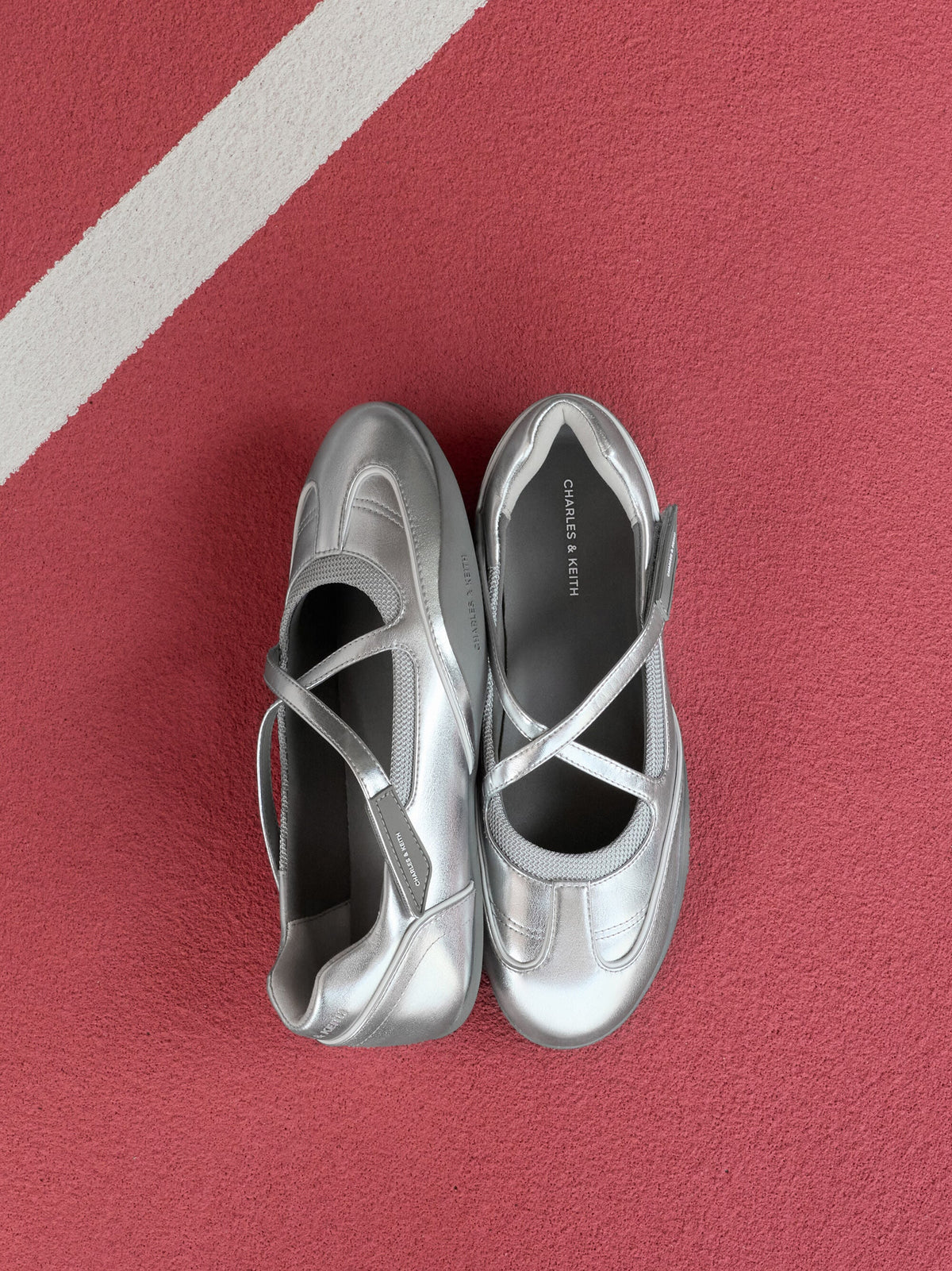 CHARLES & KEITH Customer Favorite | Mika Crossover Mary Jane Sneakers - Silver