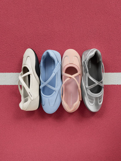 CHARLES & KEITH Customer Favorite | Mika Crossover Mary Jane Sneakers - Silver