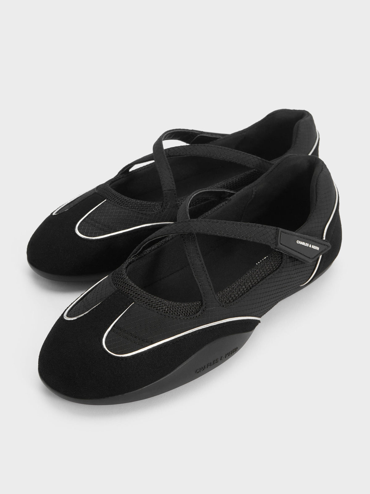 CHARLES & KEITH Smart Buy | Mika Crossover Mary Jane Sneakers - Black Textured