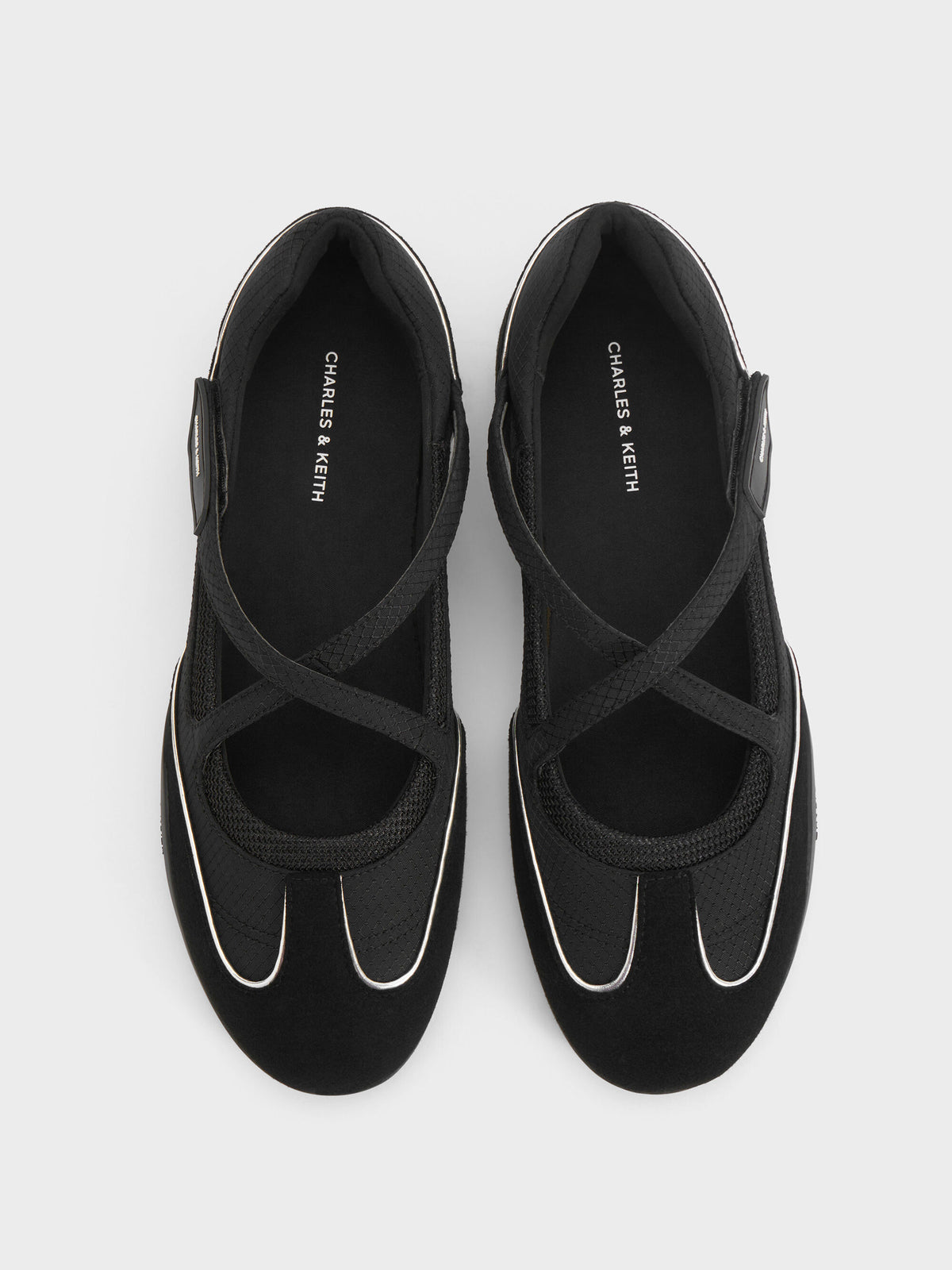 CHARLES & KEITH Smart Buy | Mika Crossover Mary Jane Sneakers - Black Textured
