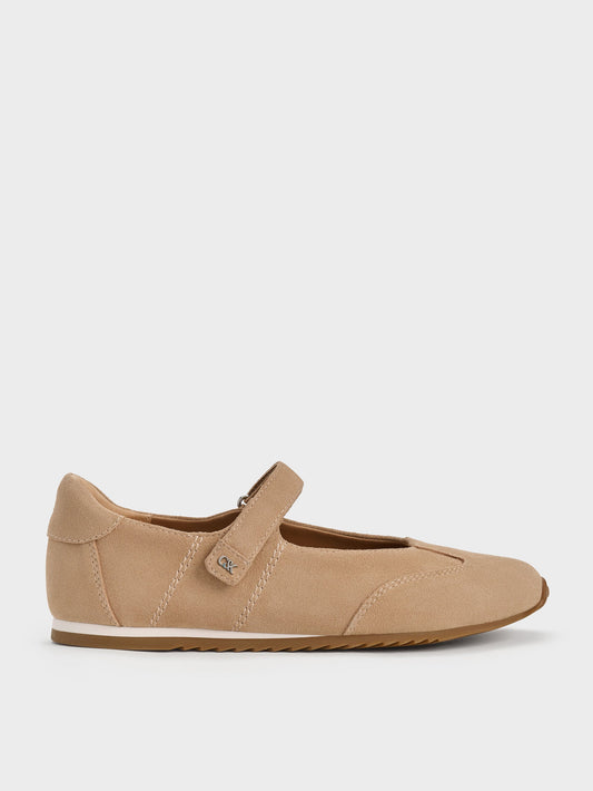 CHARLES & KEITH Customer Favorite | Jace Suede Mary Jane Sneakers - Beige