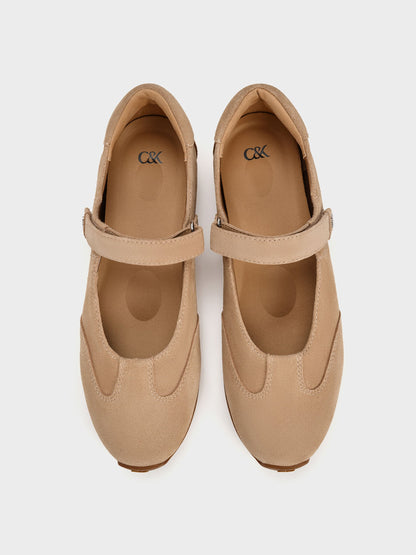 CHARLES & KEITH Customer Favorite | Jace Suede Mary Jane Sneakers - Beige
