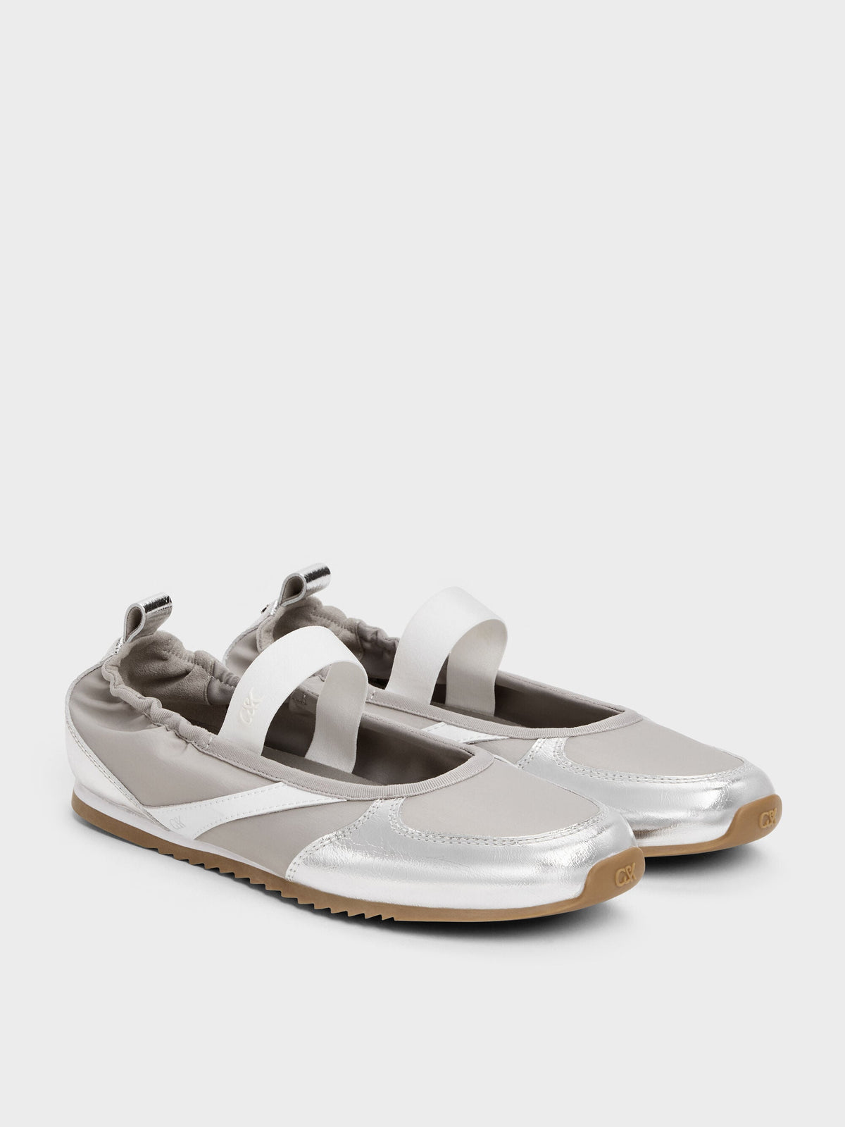 CHARLES & KEITH Latest | Jace Metallic Leather Mary Jane Sneakers - Silver
