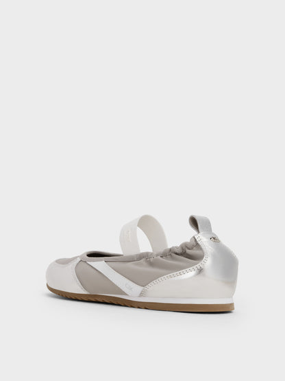 CHARLES & KEITH Latest | Jace Metallic Leather Mary Jane Sneakers - Silver