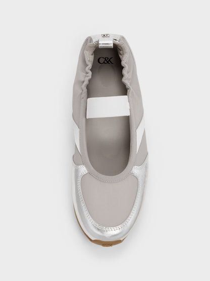 CHARLES & KEITH Latest | Jace Metallic Leather Mary Jane Sneakers - Silver