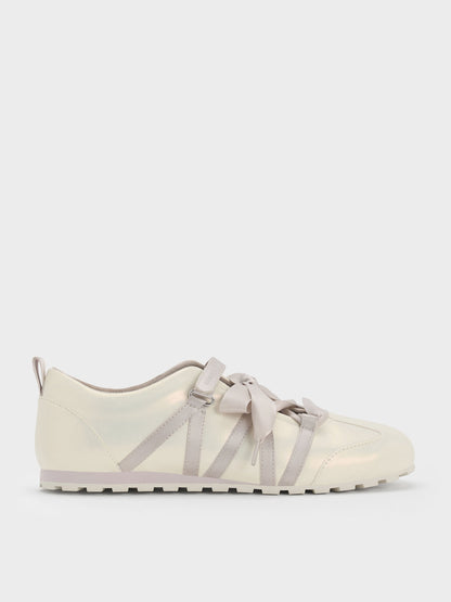 CHARLES & KEITH Everyday | Silko Pearlescent Ballet Sneakers - Chalk