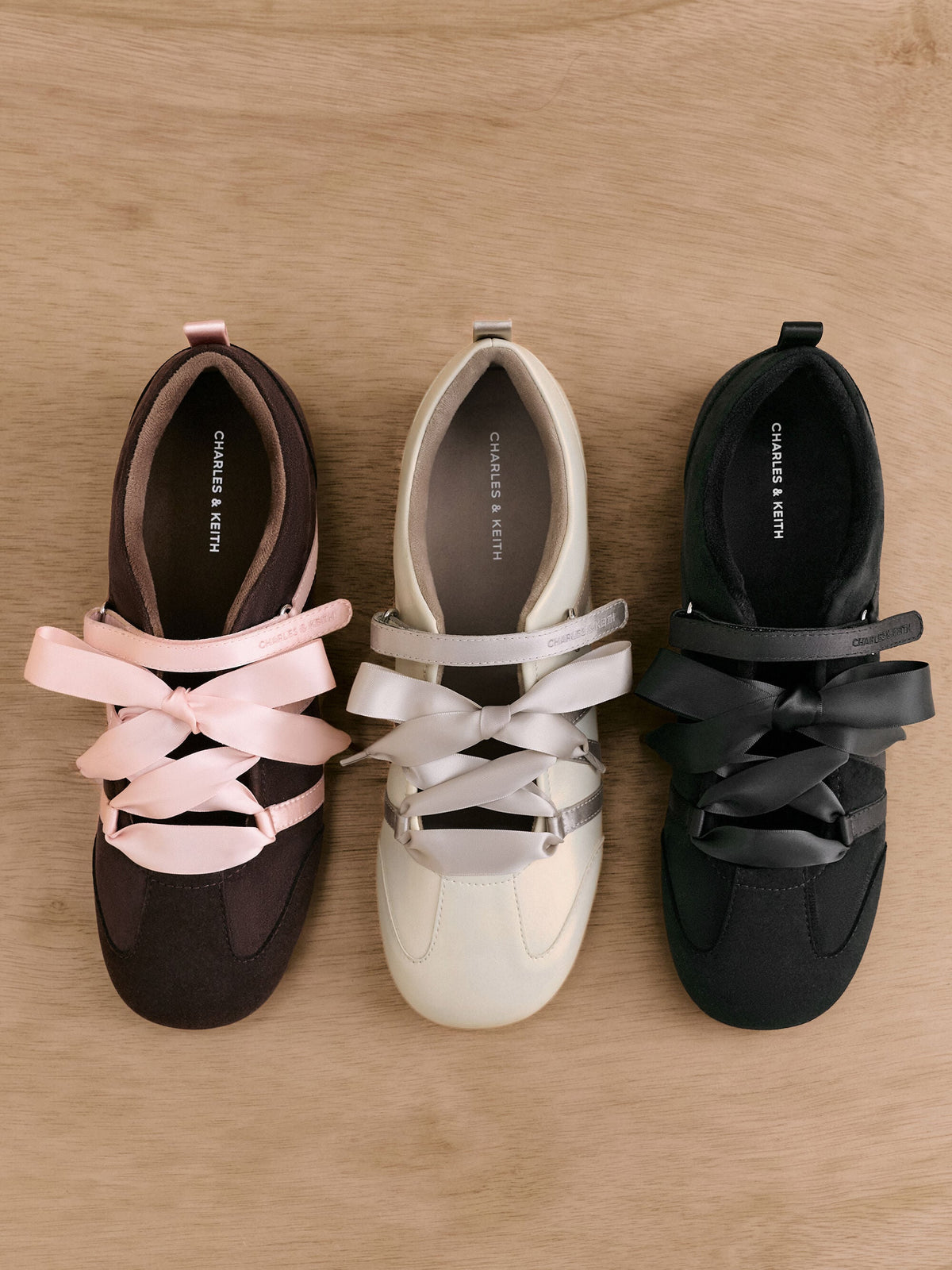 CHARLES & KEITH Everyday | Silko Pearlescent Ballet Sneakers - Chalk