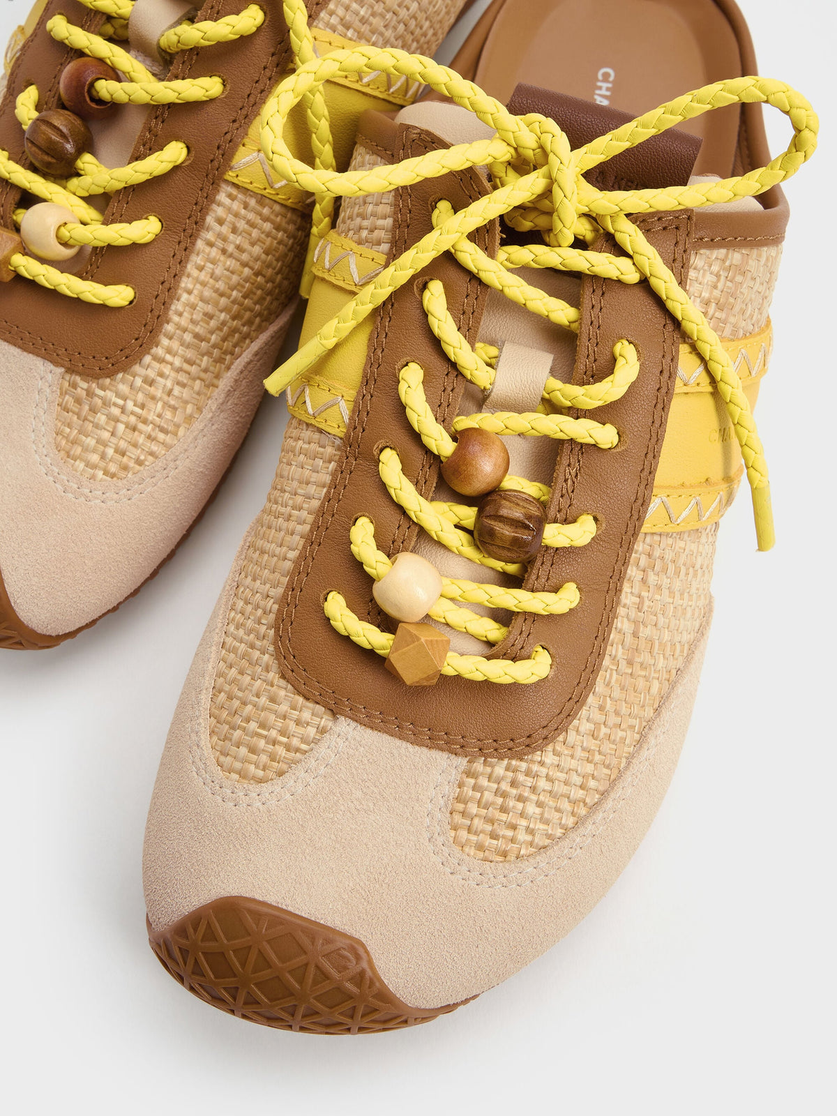 CHARLES & KEITH Customer Favorite | Suede Woven Slip-On Sneakers - Beige