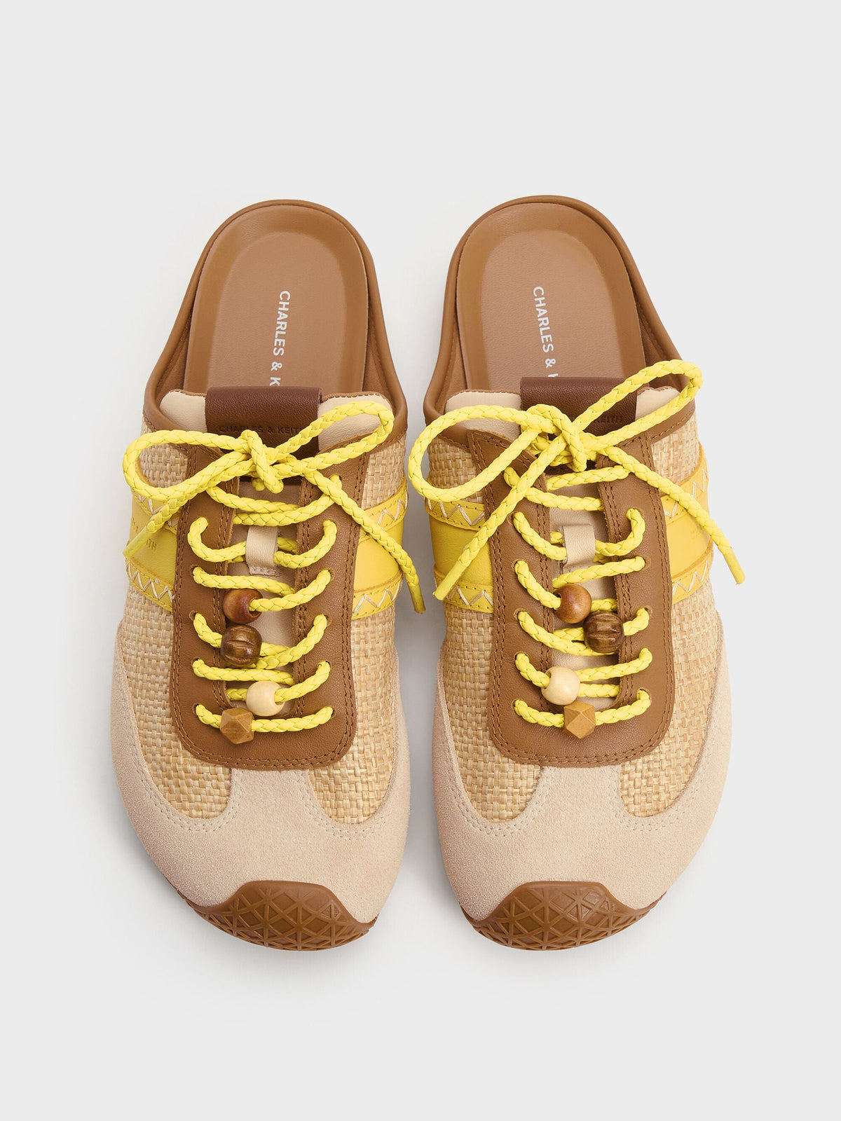 CHARLES & KEITH Customer Favorite | Suede Woven Slip-On Sneakers - Beige