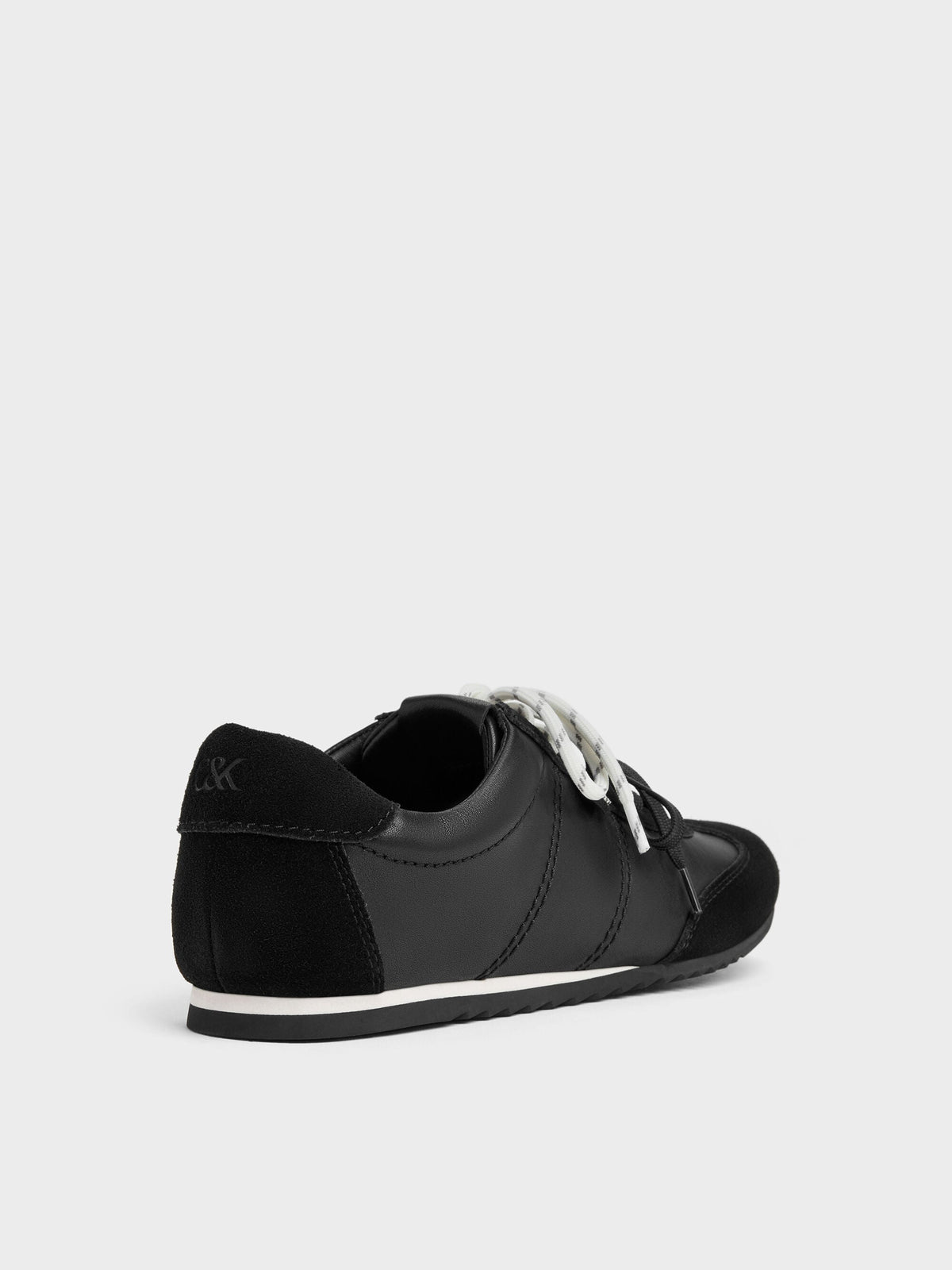 CHARLES & KEITH Quality | Jace Leather & Suede Sneakers - Black