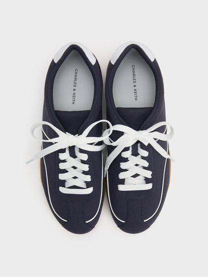 CHARLES & KEITH Trending | Louise Contrast-Trim Sneakers - Dark Blue