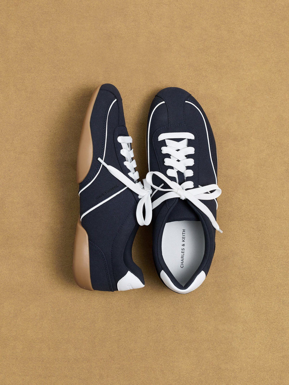 CHARLES & KEITH Trending | Louise Contrast-Trim Sneakers - Dark Blue