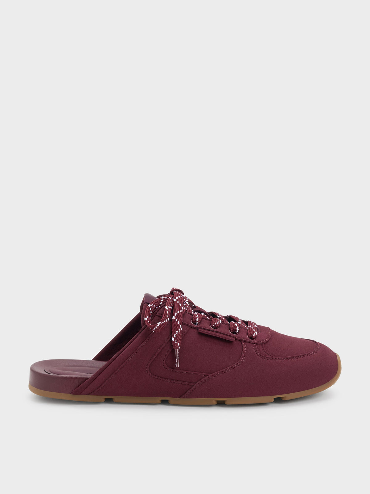 CHARLES & KEITH Smart Buy | Lace-Up Sneaker Mules - Burgundy