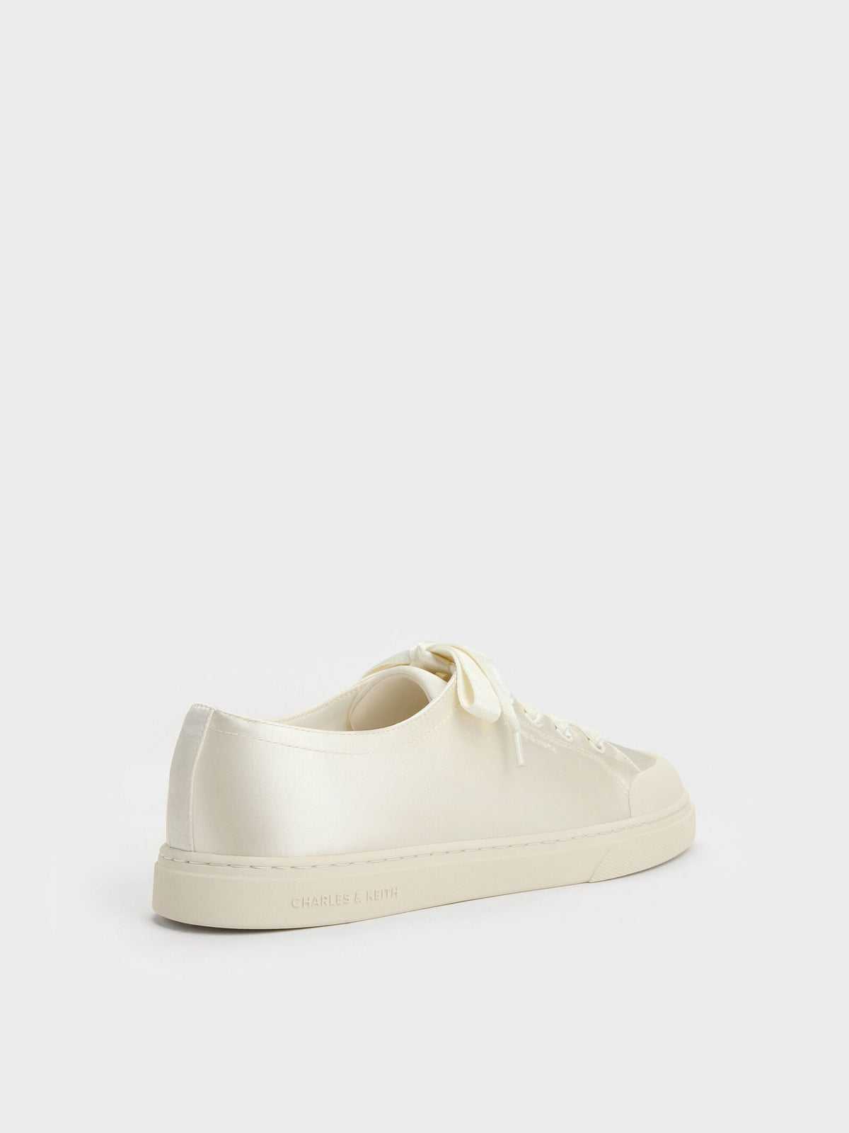CHARLES & KEITH Essential | Satin Lace-Up Sneakers - White