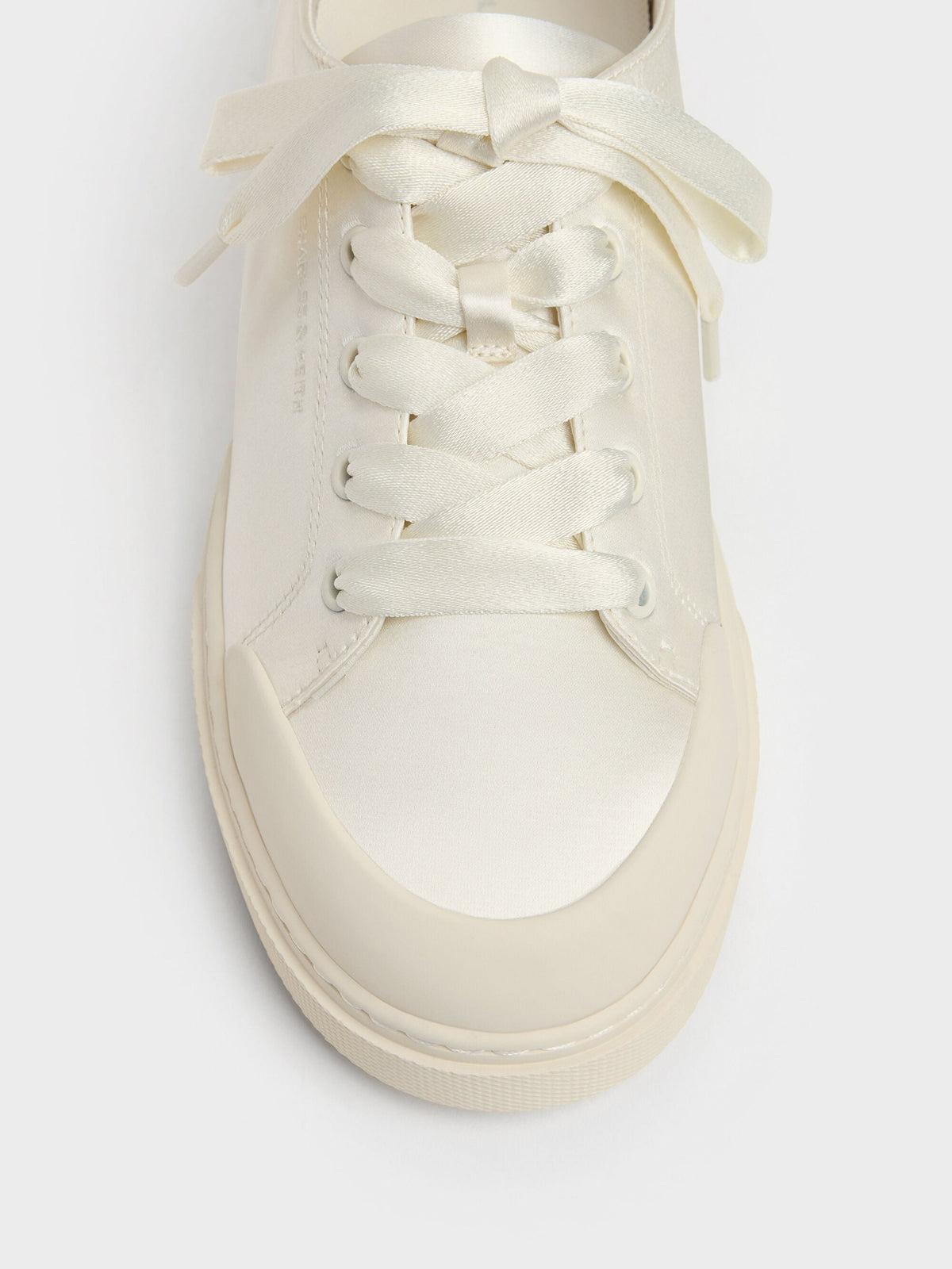 CHARLES & KEITH Essential | Satin Lace-Up Sneakers - White