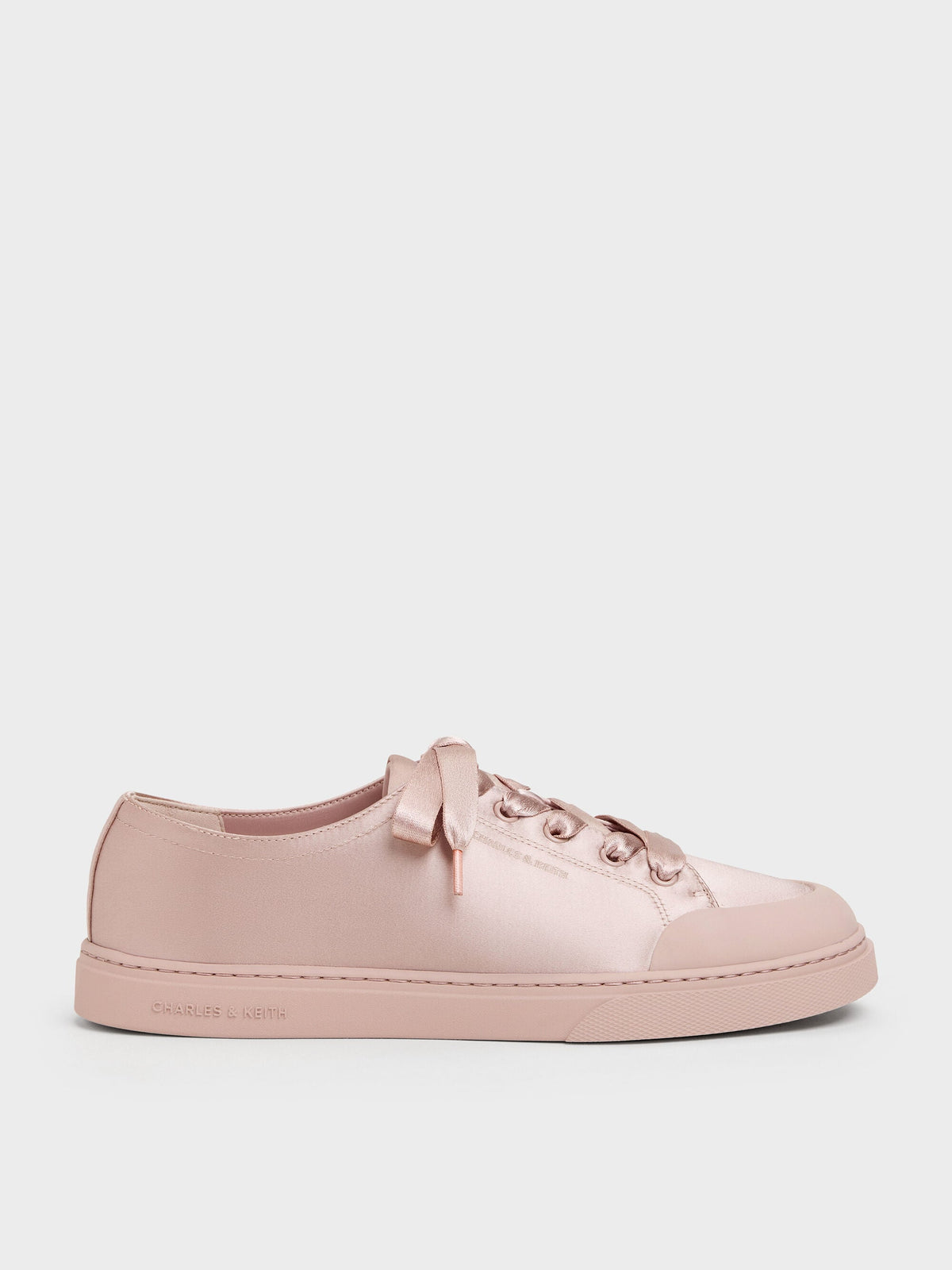 CHARLES & KEITH Recommended | Satin Lace-Up Sneakers - Light Pink