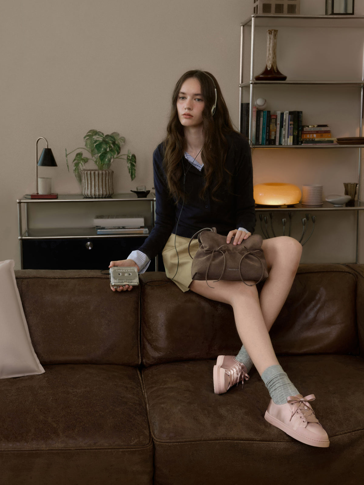 CHARLES & KEITH Recommended | Satin Lace-Up Sneakers - Light Pink