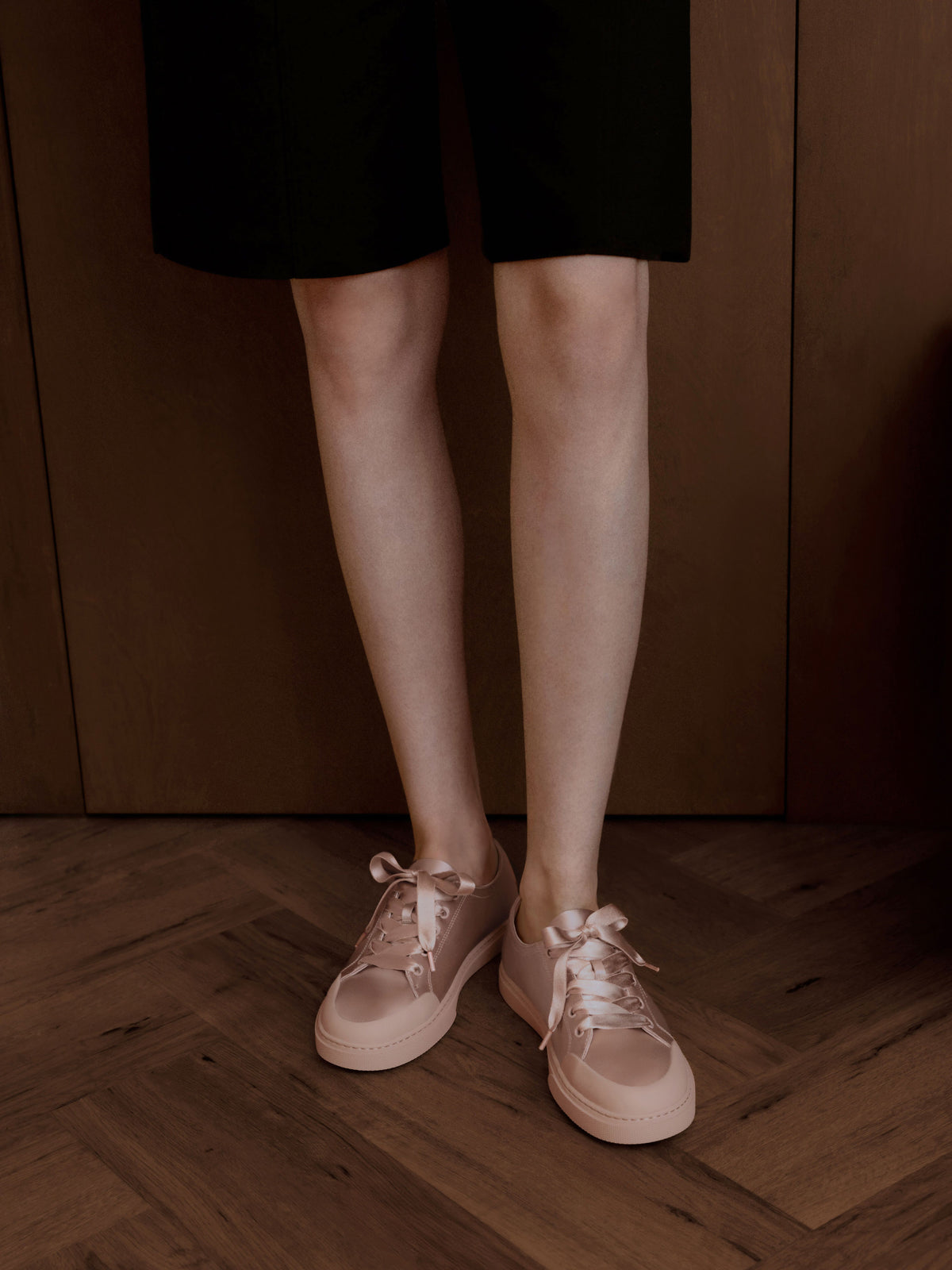 CHARLES & KEITH Recommended | Satin Lace-Up Sneakers - Light Pink