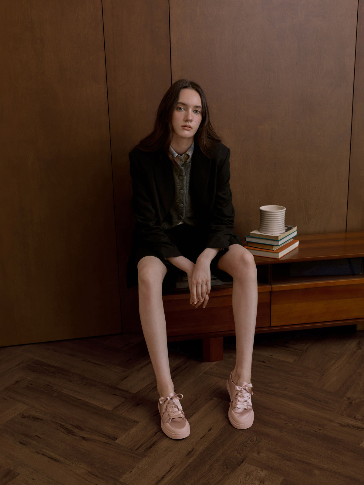 CHARLES & KEITH Recommended | Satin Lace-Up Sneakers - Light Pink
