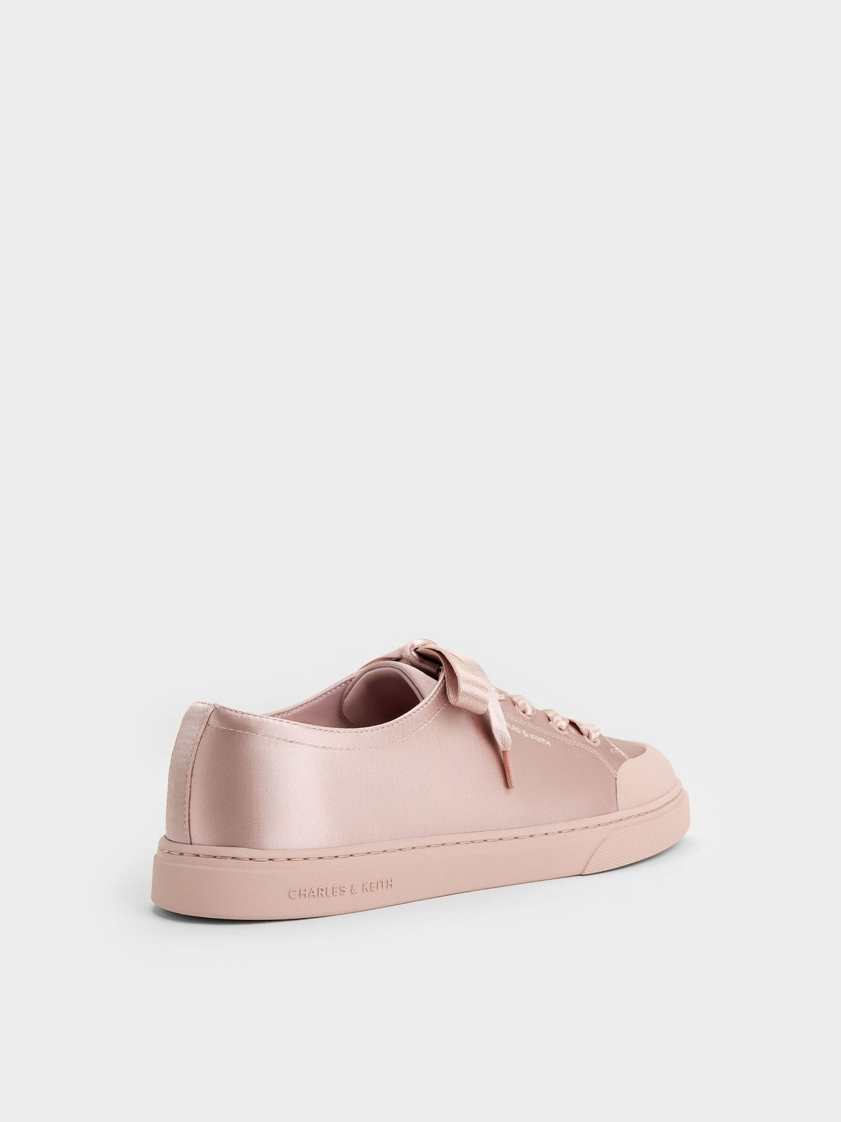 CHARLES & KEITH Recommended | Satin Lace-Up Sneakers - Light Pink