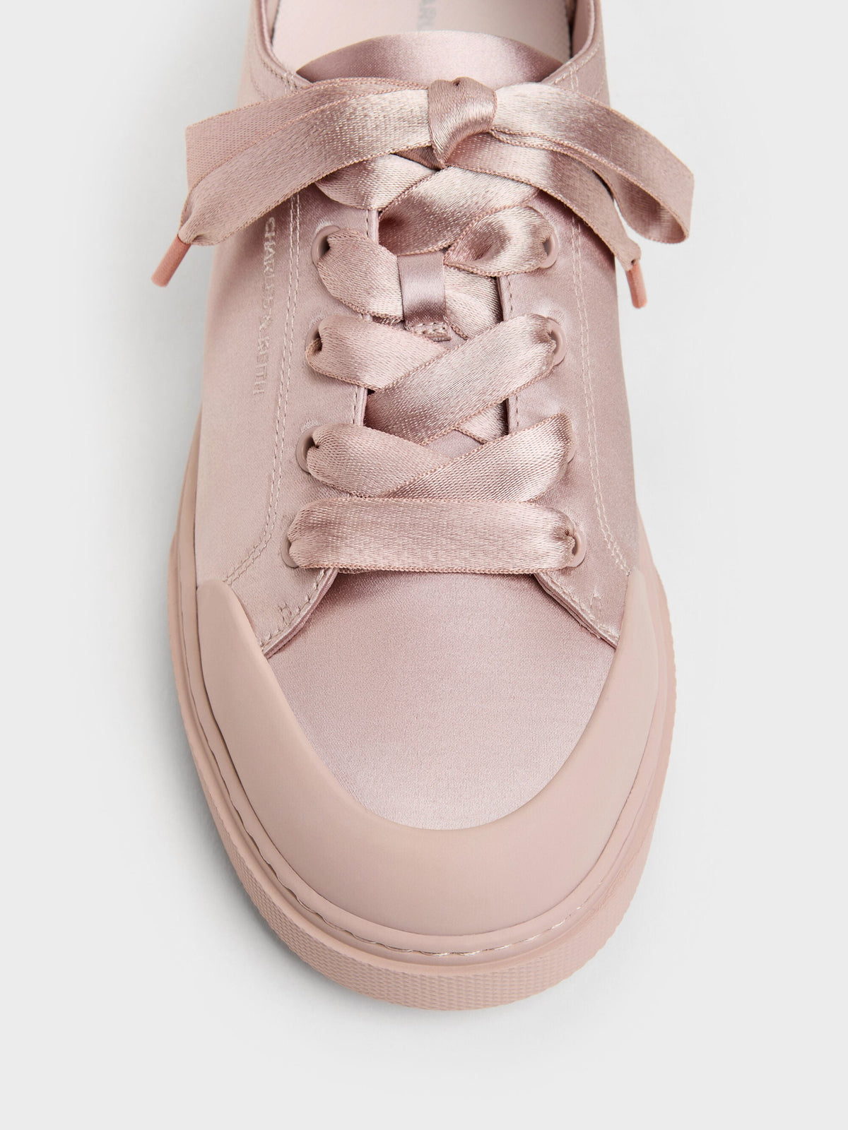 CHARLES & KEITH Recommended | Satin Lace-Up Sneakers - Light Pink