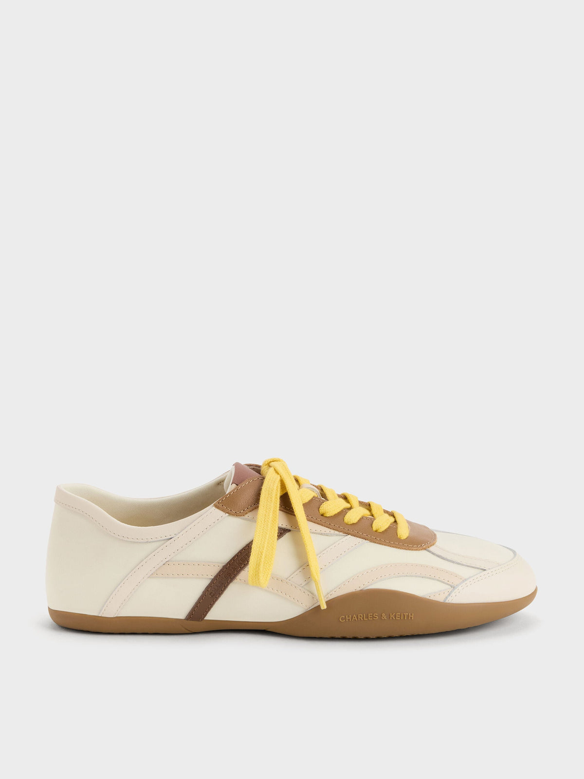 CHARLES & KEITH Special Offer | Nylon & Leather Sneakers - Cream