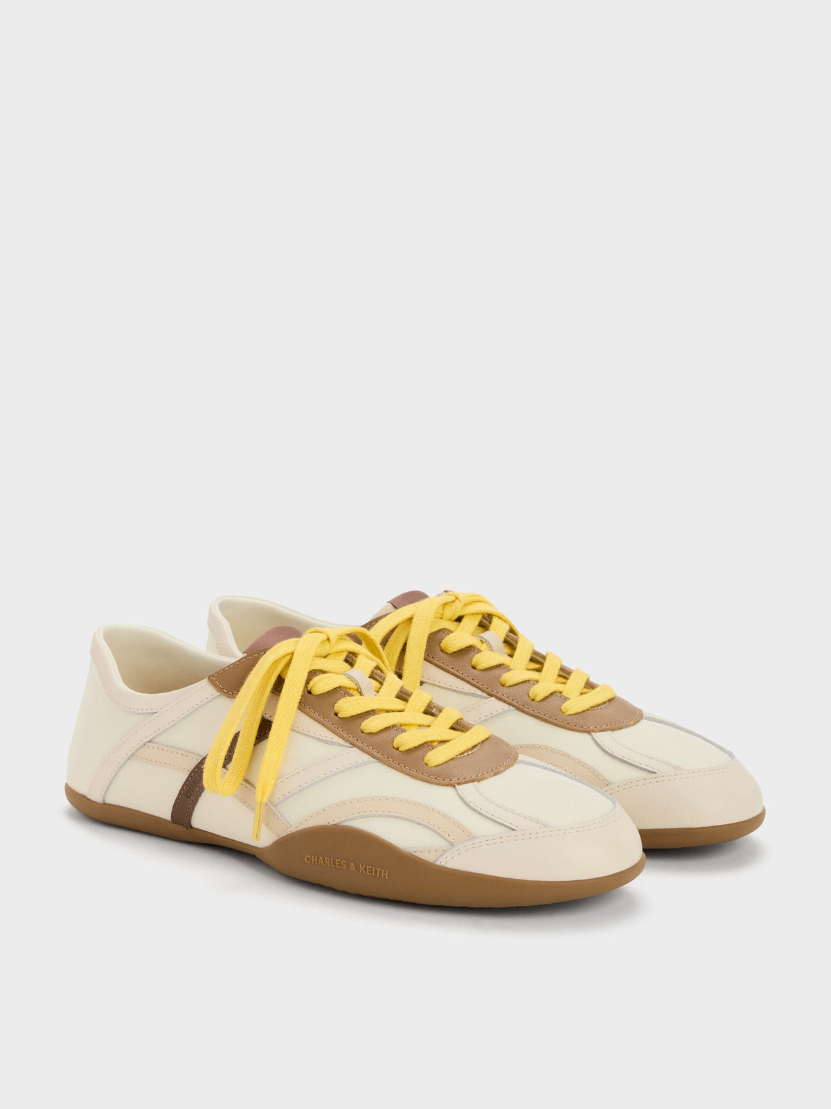 CHARLES & KEITH Special Offer | Nylon & Leather Sneakers - Cream