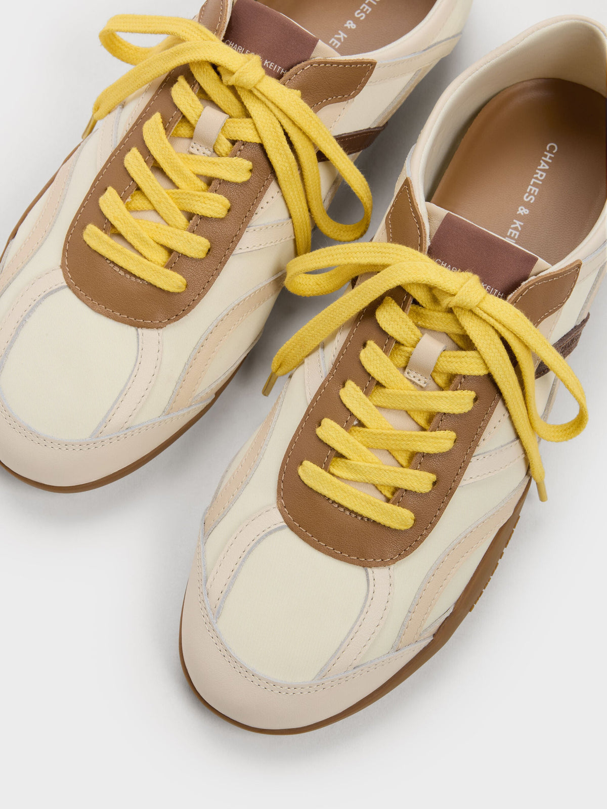 CHARLES & KEITH Special Offer | Nylon & Leather Sneakers - Cream