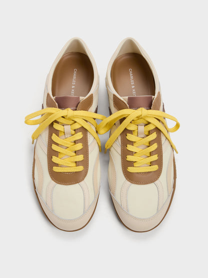 CHARLES & KEITH Special Offer | Nylon & Leather Sneakers - Cream