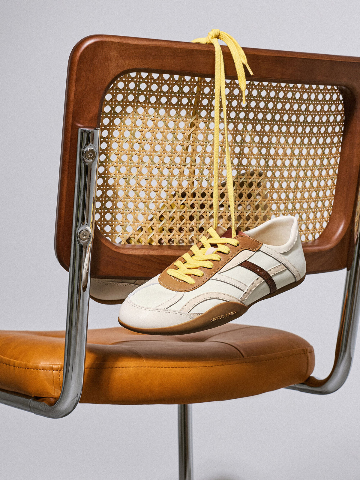 CHARLES & KEITH Special Offer | Nylon & Leather Sneakers - Cream