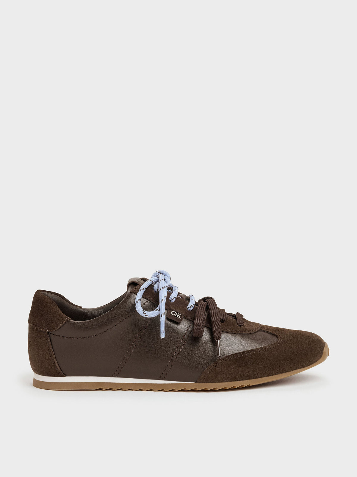 CHARLES & KEITH Recommended | Jace Leather & Suede Sneakers - Dark Brown