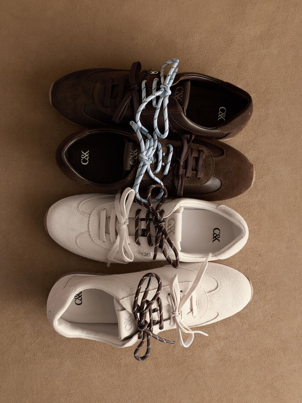 CHARLES & KEITH Recommended | Jace Leather & Suede Sneakers - Dark Brown