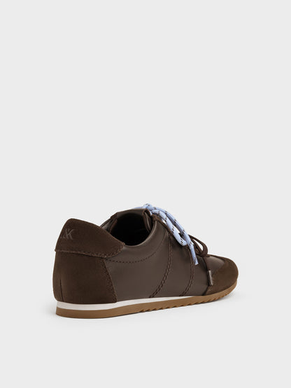 CHARLES & KEITH Recommended | Jace Leather & Suede Sneakers - Dark Brown
